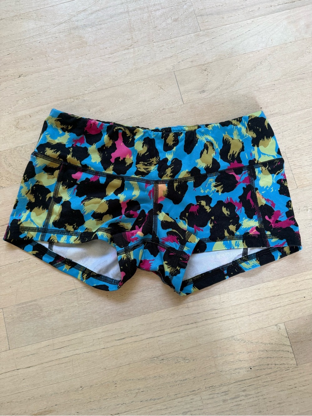 Fleo Women’s Multicolor Athletic Shorts - Blue, Black & Pink